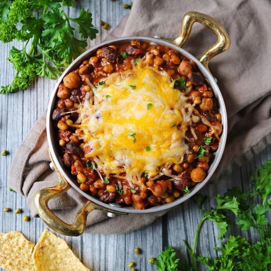 Slow Cooker Three Bean Stew - Recipe photo by SavorySpin