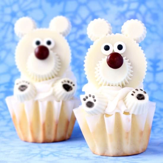 Polar Bear Cupcakes - Recipe photo by Hungry Happenings