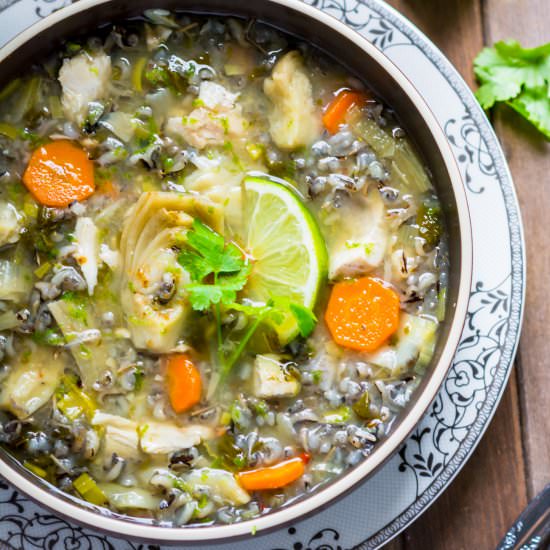 Crockpot Chicken Wild Rice Soup - Recipe photo by ChefDeHome
