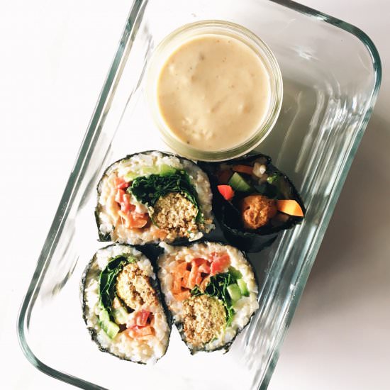 Veg Rolls w/ Chickpea Sticks - Recipe photo by recordsintheden