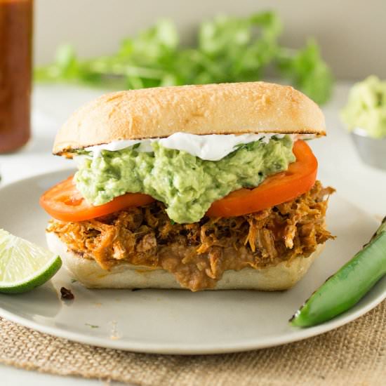 Pulled Pork Mexican Torta Sandwich - Recipe photo by ChiliPepperMadness