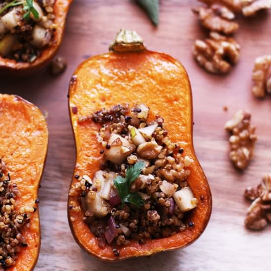 Quinoa-Pear Stuffed Honeynut Squash - Recipe photo by zenandzaatar