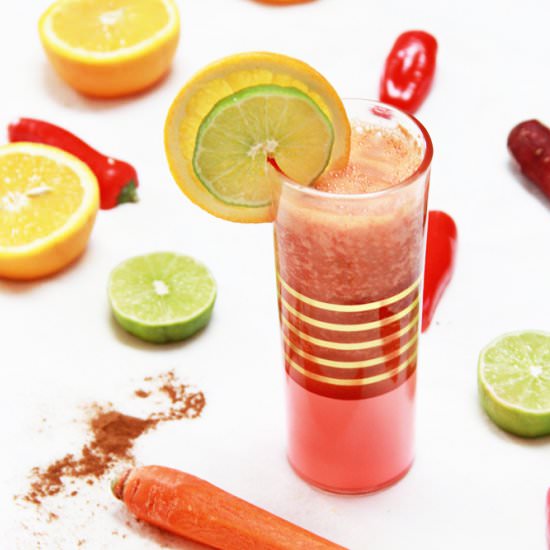 red pepper veggie smoothie - Recipe photo by abubblylife