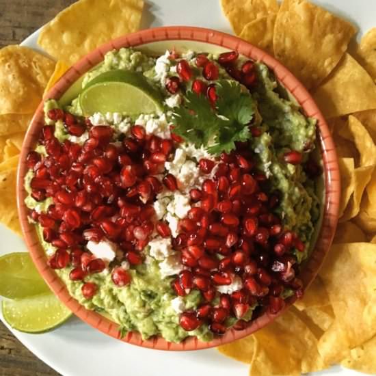 Pomegranate Feta Guacamole - Recipe photo by RoxanasKitchen