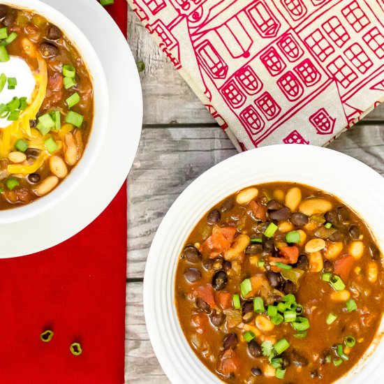 Vegetarian Black & White Chili - Recipe photo by TwistedTastes