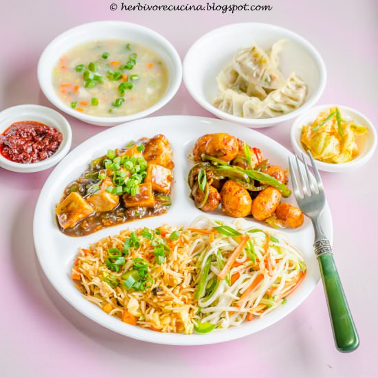 Indo-Chinese Thali - Recipe photo by Herbivore Cucina