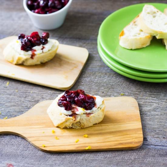 Honey Roasted Cranberry Crostini - Recipe photo by Take Two Tapas