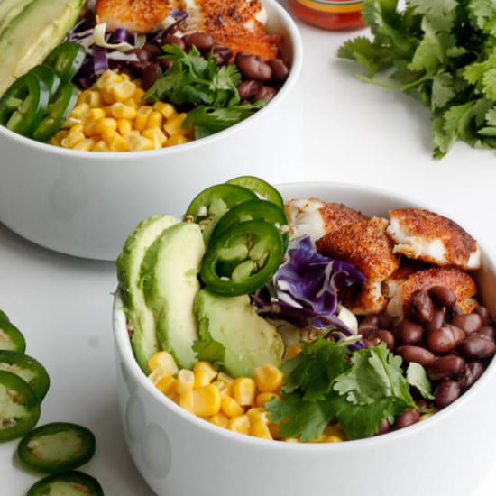 Easy Quinoa Fish Taco Bowls - Recipe photo by jordansward