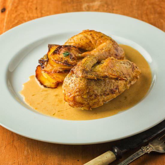 Cornish Hen with Mustard Sauce - Recipe photo by glebekitchen
