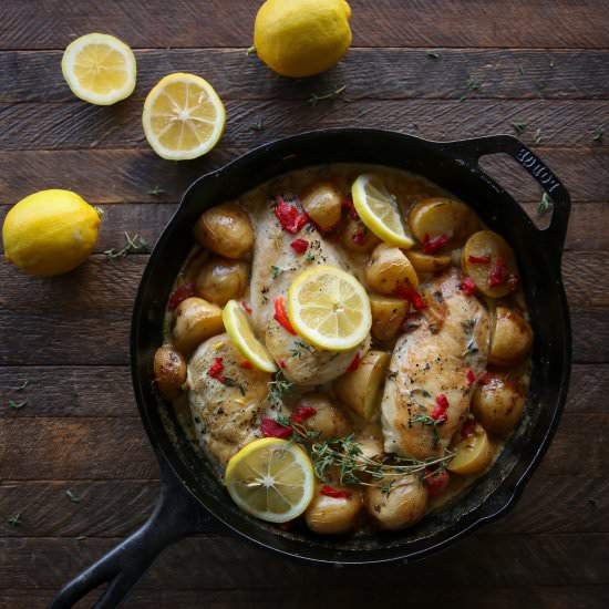 Preserved Lemon Chicken Skillet - Recipe photo by soberchicken56