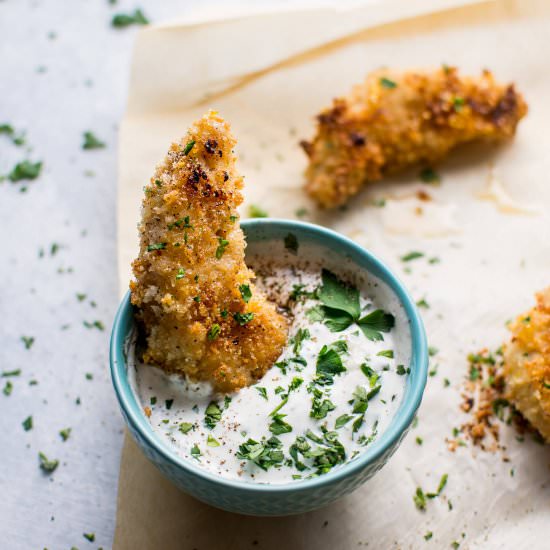 Baked Sticky Lemon Chicken Tenders - Recipe photo by saltandlavender