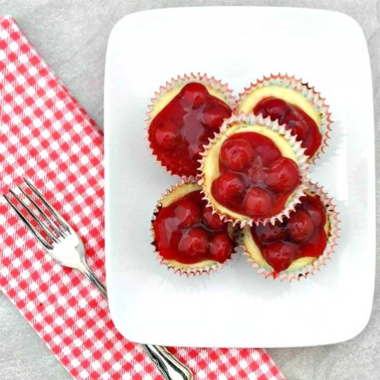 Mini Cherry Cheesecake Cupcakes - Recipe photo by thegardeningcook