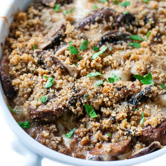 Stuffed Mushroom Casserole - Recipe photo by peasandcrayons