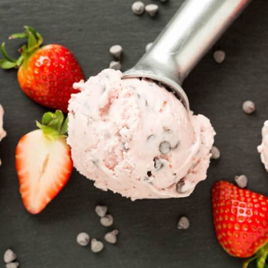 Strawberry Chocolate Chip Gelato - Recipe photo by cookingwithjanica