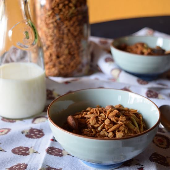 Peanut Butter Banana Granola - Recipe photo by gristandgreens