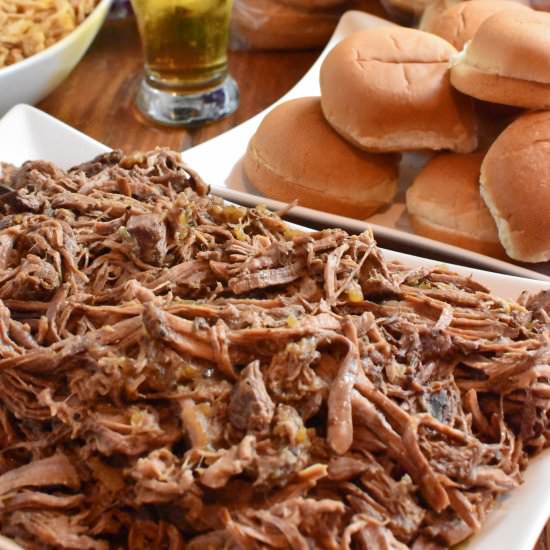 Shredded Beef for Sliders - Recipe photo by The Spicy Apron