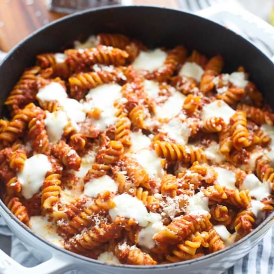 Sun-Dried Tomato & Mozzarella Pasta - Recipe photo by cookingforkeeps
