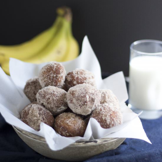 Cinnamon Sugar Banana Donuts - Recipe photo by Coco and Ash