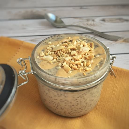 PB Banana Chia Pudding-Low FODMAP - Recipe photo by LaurenPincusRD