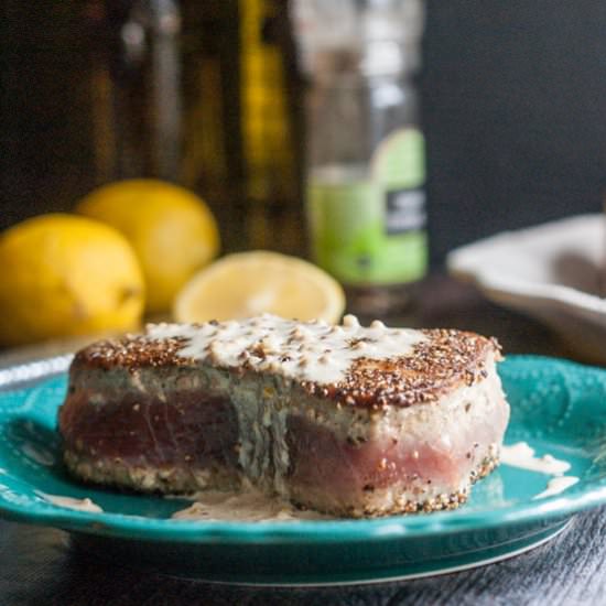 Peppered Tuna Steaks - Recipe photo by MyLifeCookbook