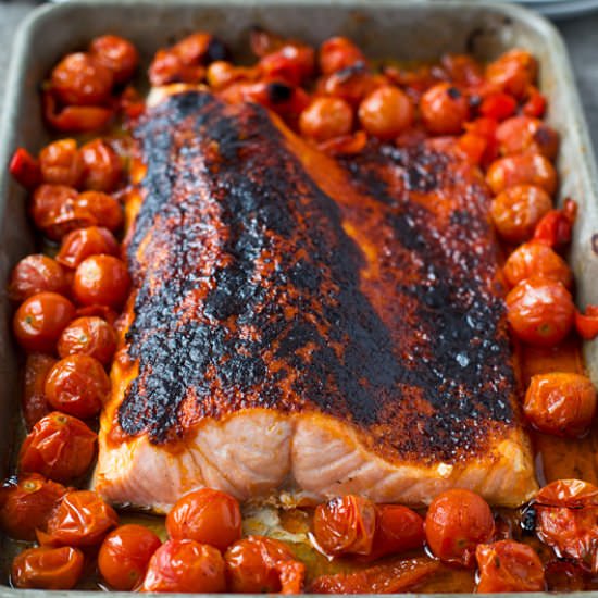Tomato Butter Roasted Salmon - Recipe photo by cookingforkeeps