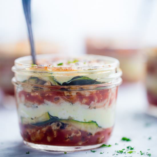Mason Jar Zucchini Lasagna - Recipe photo by foodfaithfitness