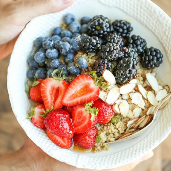 Berry Quinoa Power Bowls - Recipe photo by damndelicious