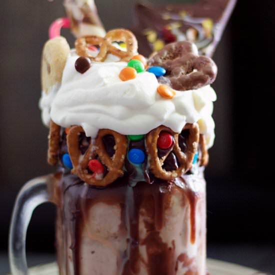 Salted Caramel Pretzel Freakshake - Recipe photo by SpicesNFlavors
