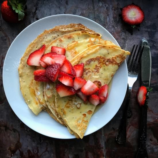 Easy Chia Pancakes with Strawberrie - Recipe photo by Afrovitalityeats