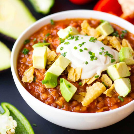Pressure Cooker Vegan Chili - Recipe photo by passtheplants