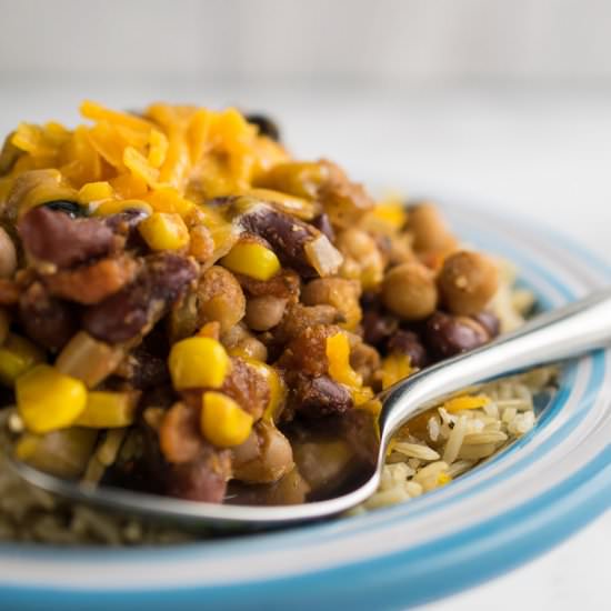 Instant Pot Mixed Bean Chilli - Recipe photo by JoJoNookAndCranny