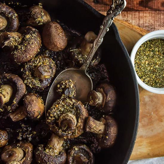 Easy Herb de Provece Mushrooms - Recipe photo by forageddish