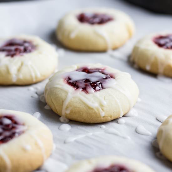 Raspberry Almond Thumbprint Cookies - Recipe photo by Veronikas Kitchen