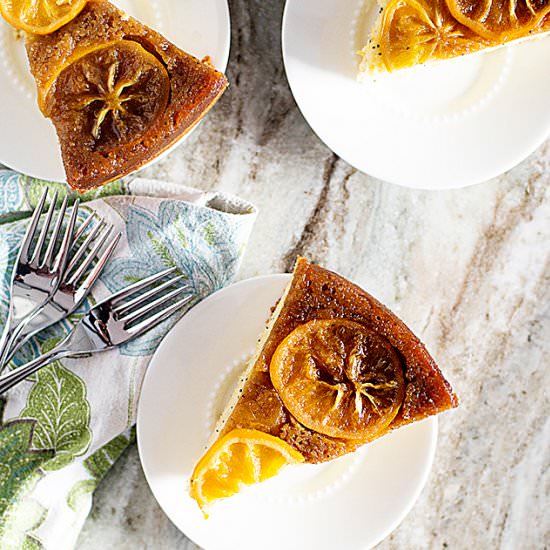 Meyer Lemon Upside Down Cake - Recipe photo by Cupsandspoonfuls
