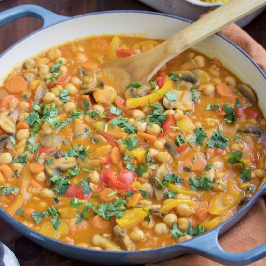Red Curry Chickpea & Vegetable Stew - Recipe photo by Stacey Homemaker