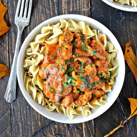 Chicken with Creamy Paprika Sauce - Recipe photo by The Foodie Physician