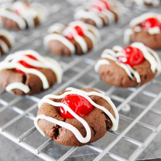Cherry Chocolate Thumbprint Cookies - Recipe photo by thekitchenismyplayground