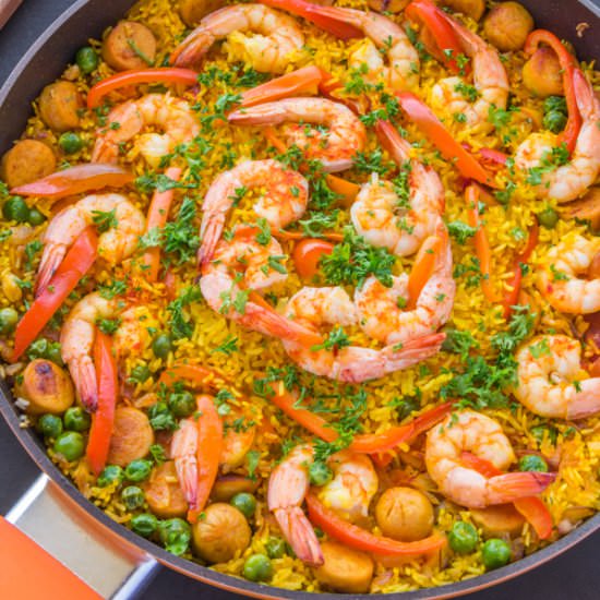 Sausage & Shrimp Paella - Recipe photo by Priyanka DK