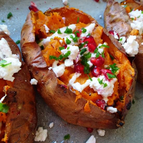 Loaded Sweet Potatoes - Recipe photo by dontgobaconmyheart