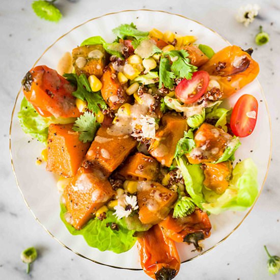 truffle roasted pumpkin salad - Recipe photo by tiongbahrukitchen