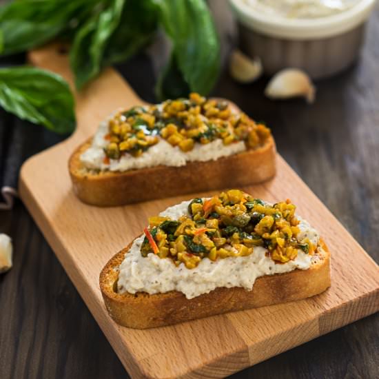 Rustic Eggplant Brushcetta - Recipe photo by vivalafood