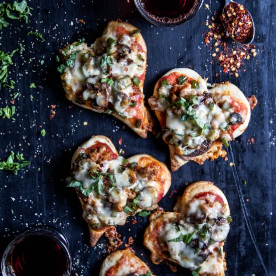Mini Heart-Shaped Pizzas - Recipe photo by griermountain