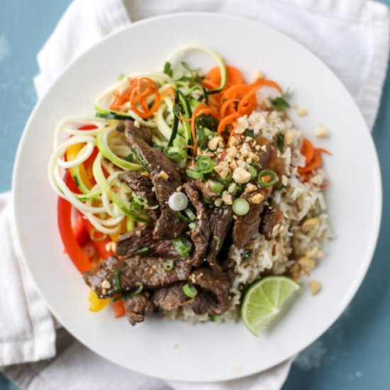 Thai Beef Bowls - Recipe photo by HowSweetEats