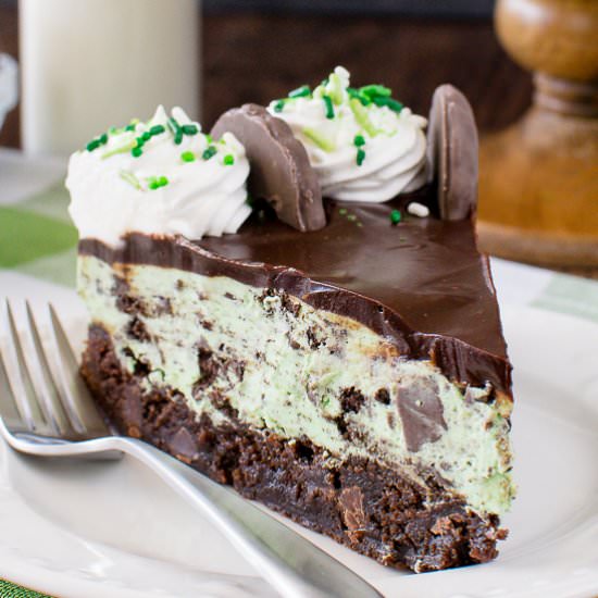 Thin Mint Cheesecake Brownie Cake - Recipe photo by BruCrewLife