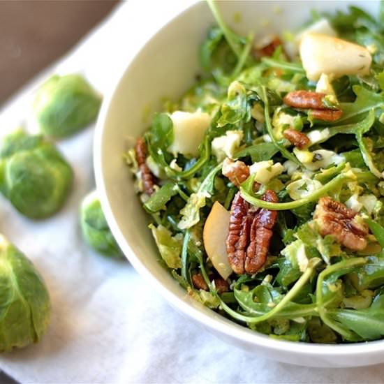 Brussels Sprouts and Pear Salad - Recipe photo by wholesomelicious