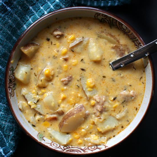 Chorizo Corn Chowder - Recipe photo by TheEyesofaBoy