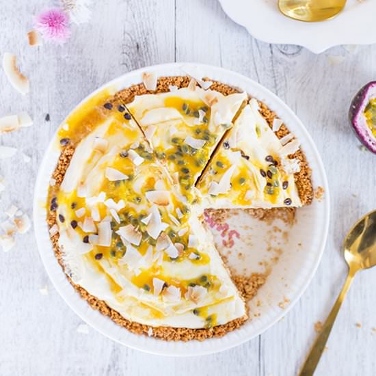 Passionfruit Ice Cream Pie - Recipe photo by spicyicecream