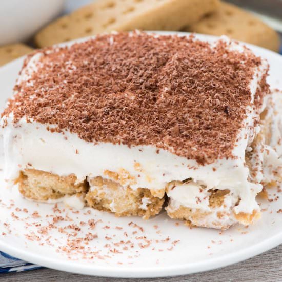 No Bake Shortbread Tiramisu Dessert - Recipe photo by crazyforcrust