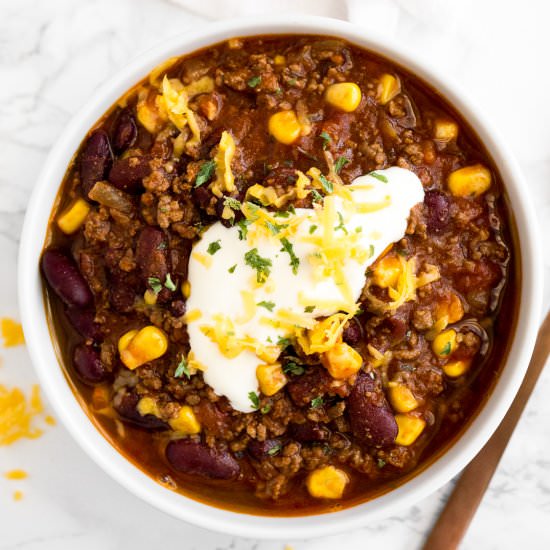 Instant Pot Chili - Recipe photo by platedcravings