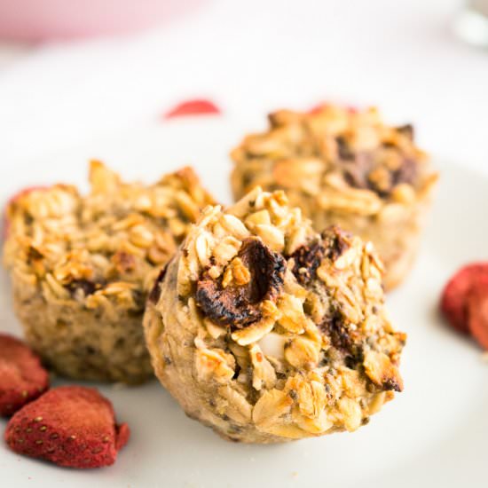 Strawberry Baked Oatmeal Cups - Recipe photo by platedcravings